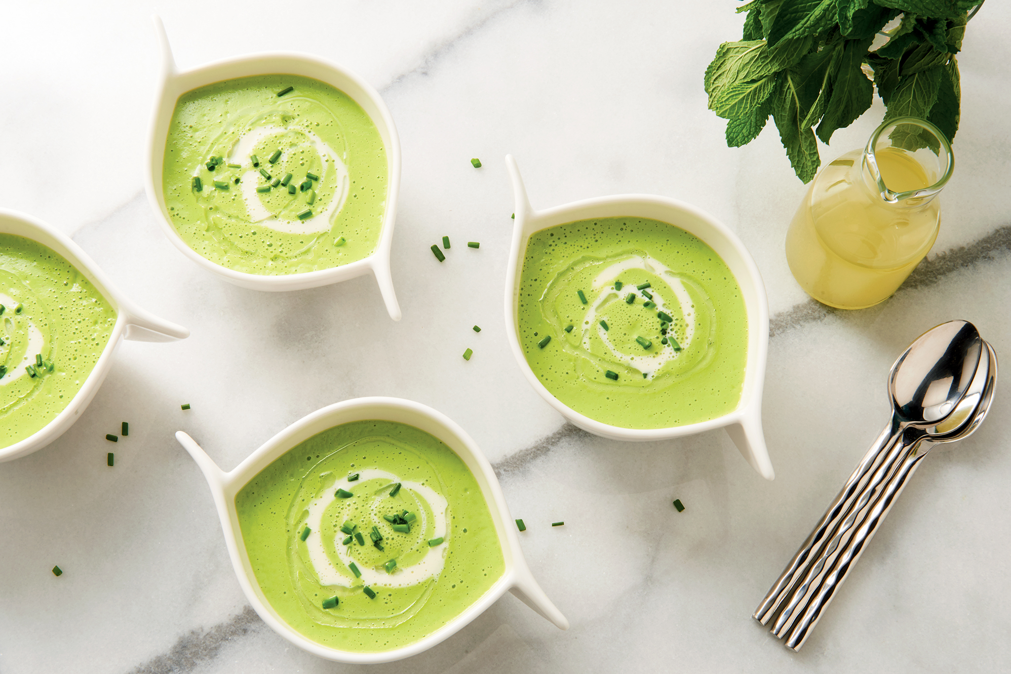 Spring Pea Soup with Mint Oil